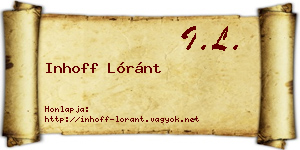 Inhoff Lóránt névjegykártya