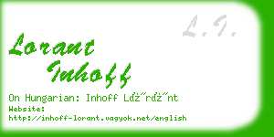 lorant inhoff business card